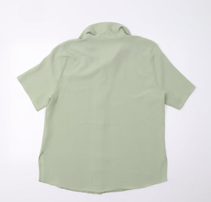Womens UK Size 16 Isabelle Green Basic Button-Up