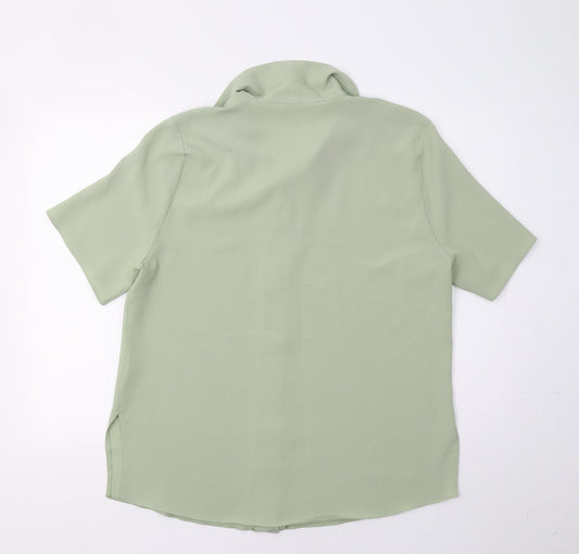 Womens UK Size 16 Isabelle Green Basic Button-Up