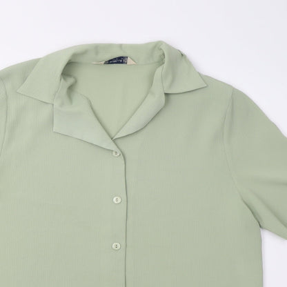 Womens UK Size 16 Isabelle Green Basic Button-Up