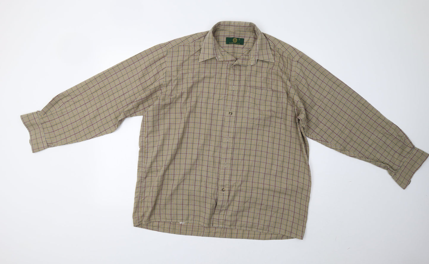 Mens UK Size L Greenwoods Beige  Button-Up Long Sleeve Casual Shirt