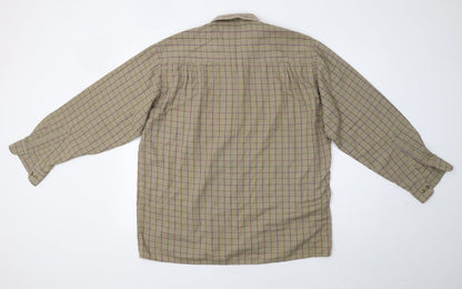 Mens UK Size L Greenwoods Beige  Button-Up Long Sleeve Casual Shirt