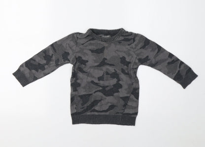Primark Baby Grey Camouflage  Pullover Jumper Size 18-24 Months