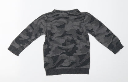 Primark Baby Grey Camouflage  Pullover Jumper Size 18-24 Months