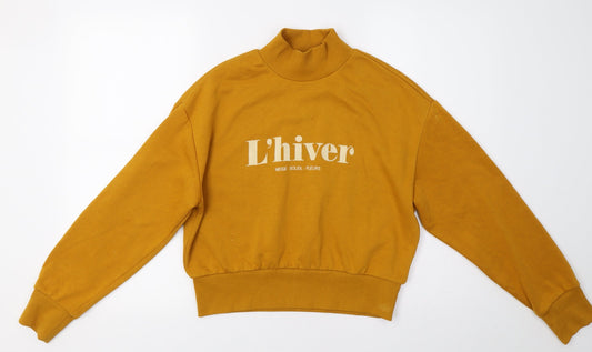 H&M Womens Yellow   Pullover Sweatshirt Size XS