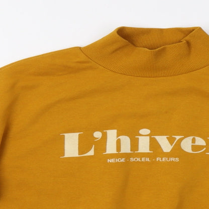 H&M Womens Yellow   Pullover Sweatshirt Size XS