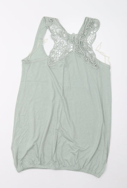 Womens UK Size 8 New Look Green Basic Tank