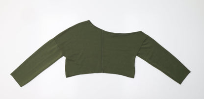 PRETTYLITTLETHING Womens Green   Pullover Sweatshirt Size 6  - Cropped
