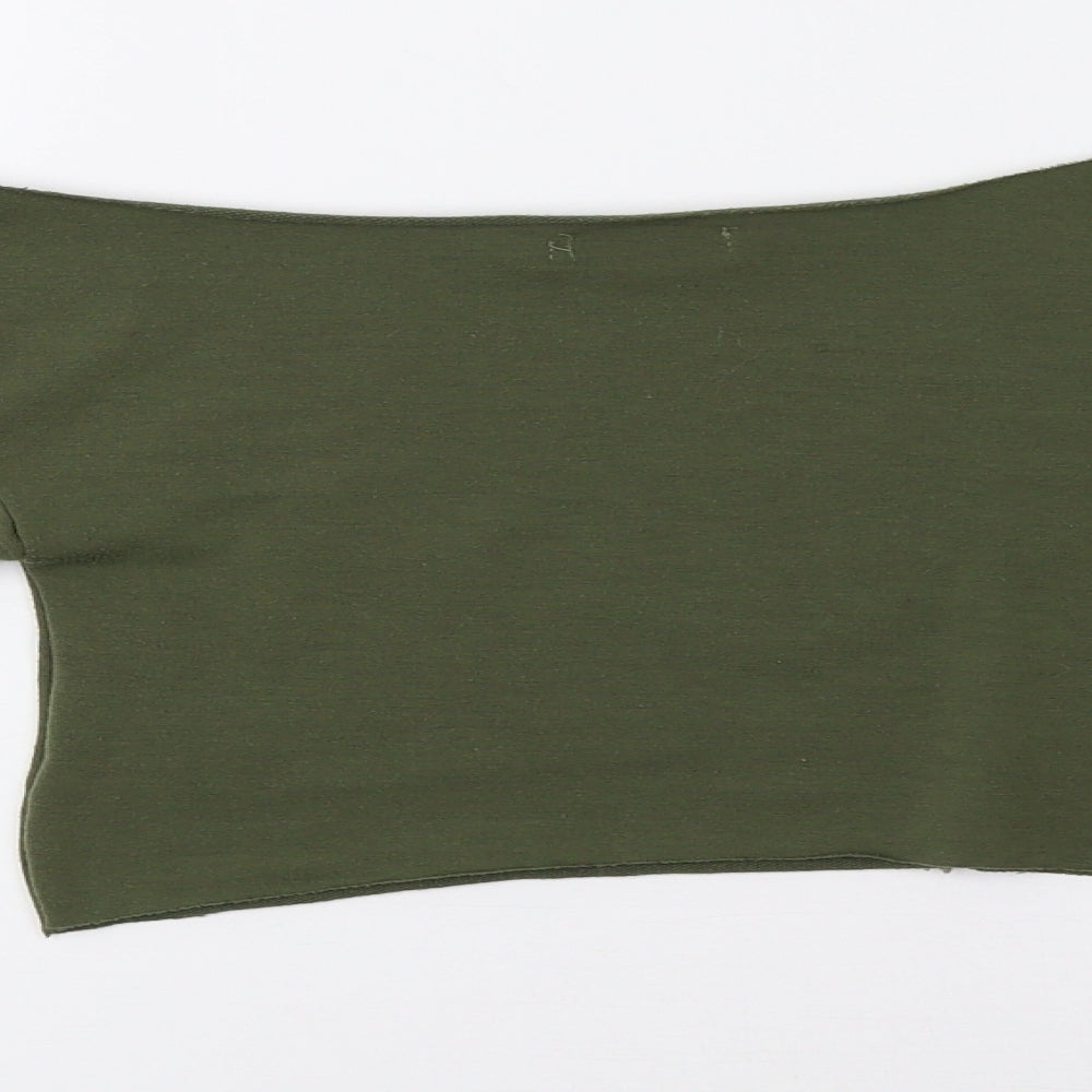 PRETTYLITTLETHING Womens Green   Pullover Sweatshirt Size 6  - Cropped