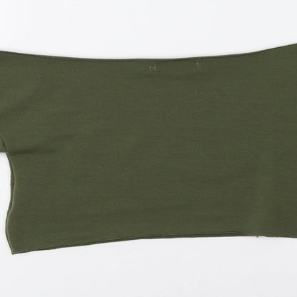PRETTYLITTLETHING Womens Green   Pullover Sweatshirt Size 6  - Cropped