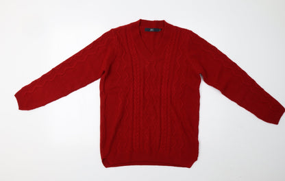 Womens UK Size S Isle Red Pullover Jumper