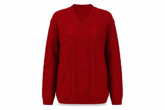 Womens UK Size S Isle Red Pullover Jumper