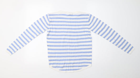 H&M Girls Blue Striped  Pullover Jumper Size 11 Years  - California