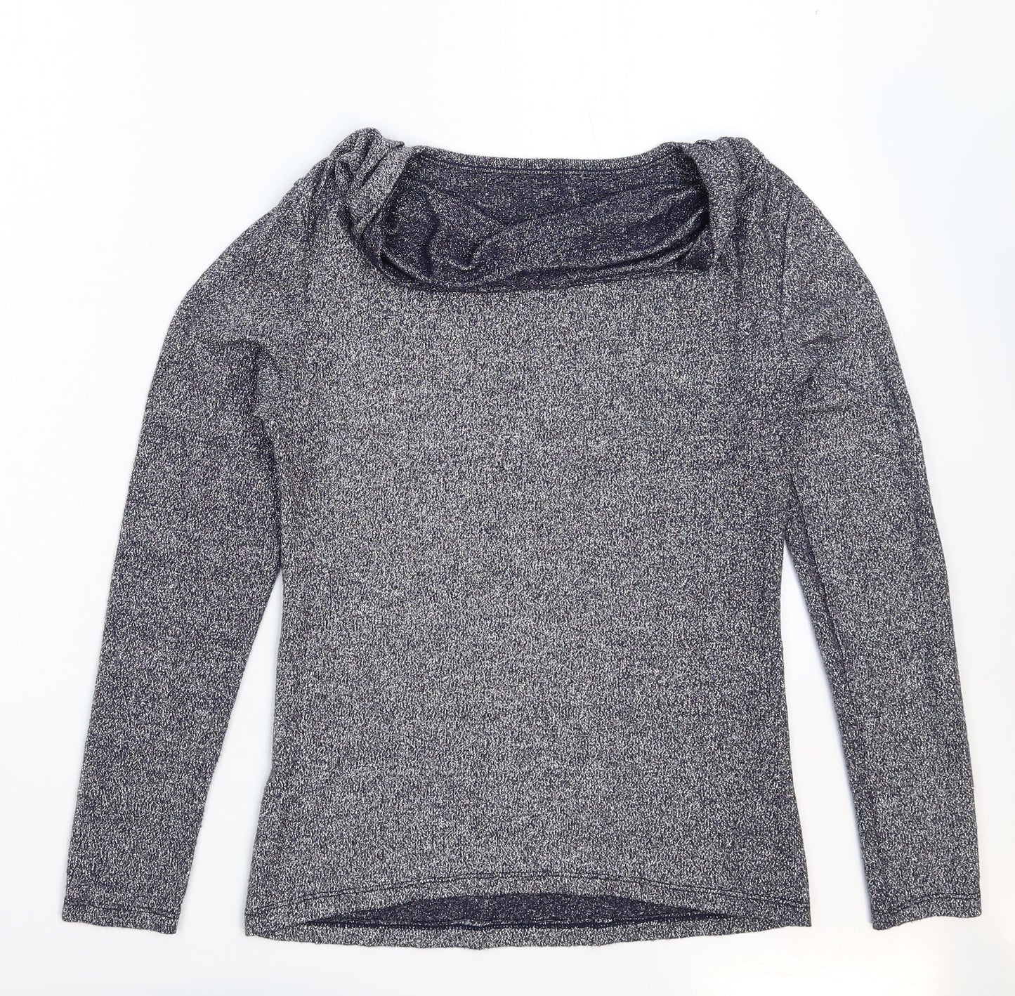 Womens UK Size S Preworn Silver Basic T-Shirt