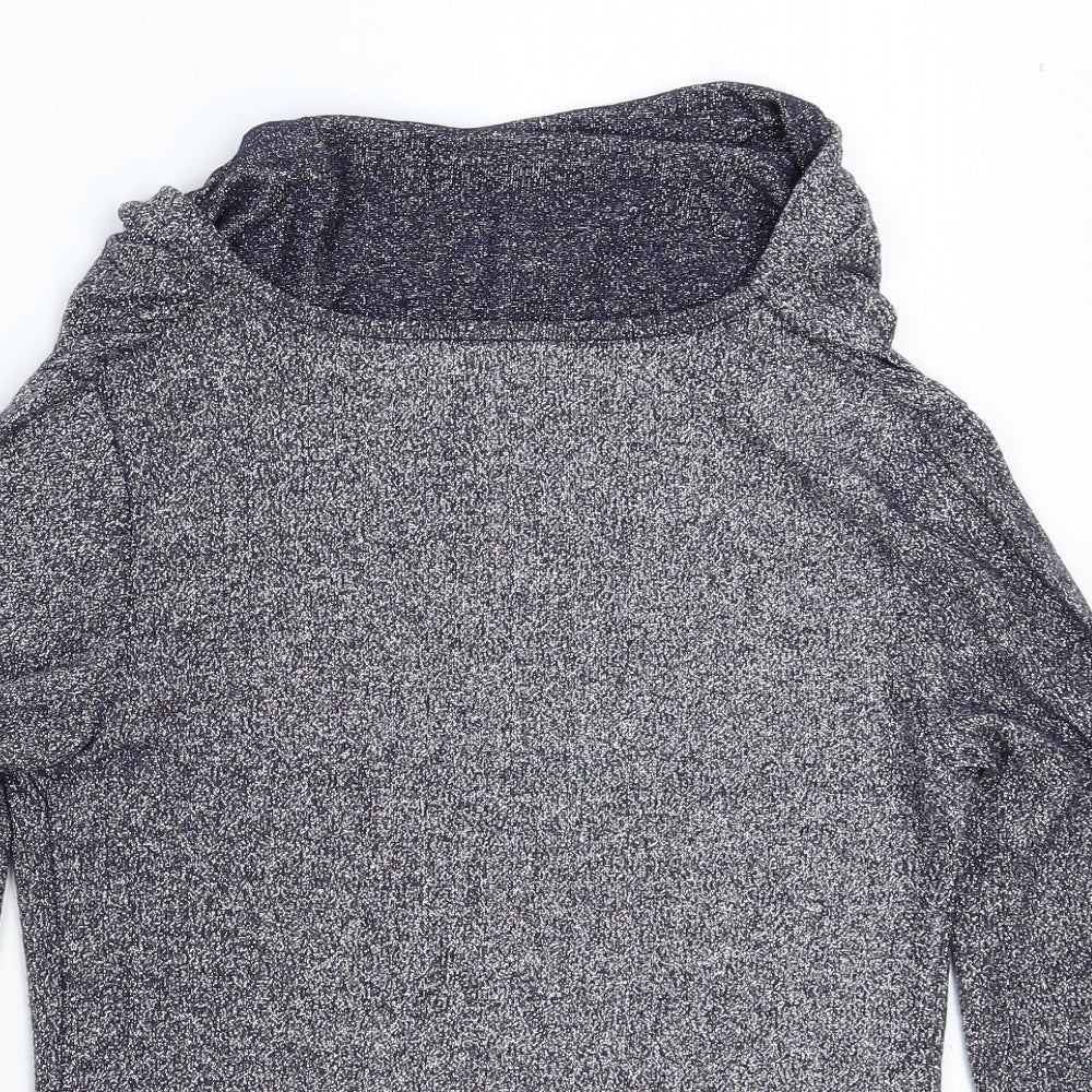 Womens UK Size S Preworn Silver Basic T-Shirt