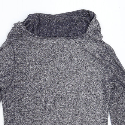 Womens UK Size S Preworn Silver Basic T-Shirt