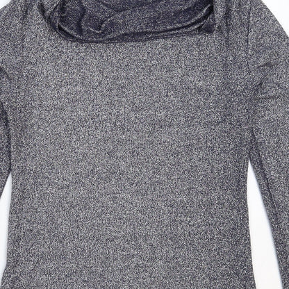 Womens UK Size S Preworn Silver Basic T-Shirt