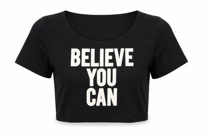 Womens UK Size S Preworn Black Cropped T-Shirt