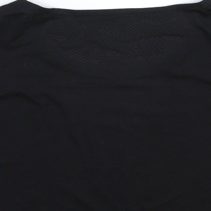 Womens UK Size S Preworn Black Cropped T-Shirt
