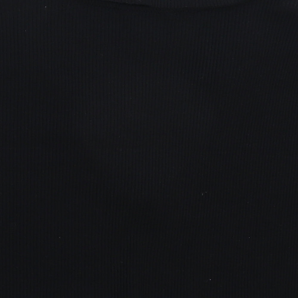 Womens UK Size L Monki Black Cropped Polo