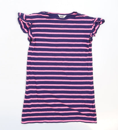 M&Co Girls Multicoloured Striped  T-Shirt Dress  Size 3-4 Years
