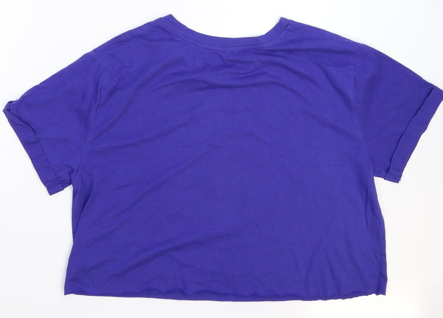 Womens UK Size L Preworn Blue Ringer T-Shirt