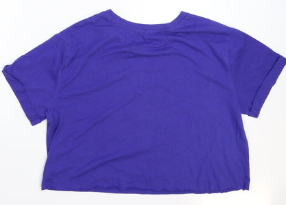 Womens UK Size L Preworn Blue Ringer T-Shirt