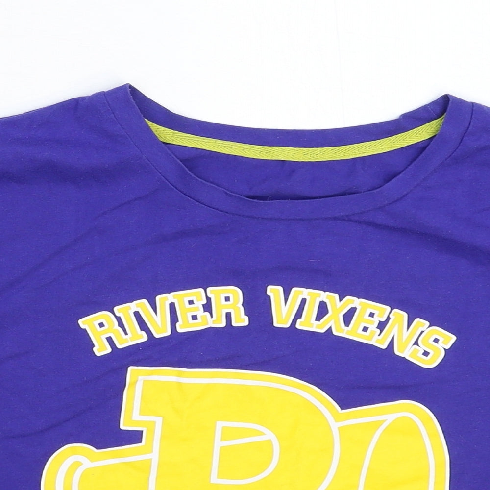 Womens UK Size L Preworn Blue Ringer T-Shirt