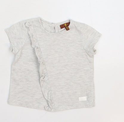 7 For All Mankind Girls Grey   Basic T-Shirt Size 18-24 Months