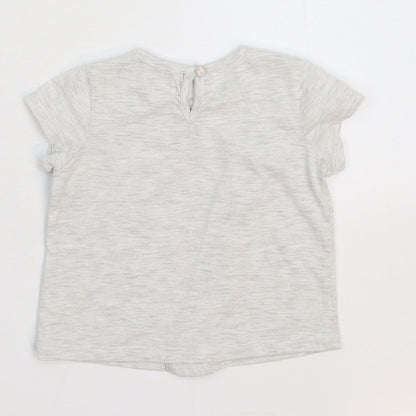7 For All Mankind Girls Grey   Basic T-Shirt Size 18-24 Months