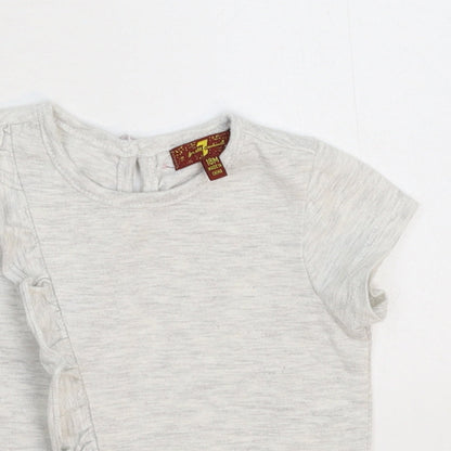 7 For All Mankind Girls Grey   Basic T-Shirt Size 18-24 Months