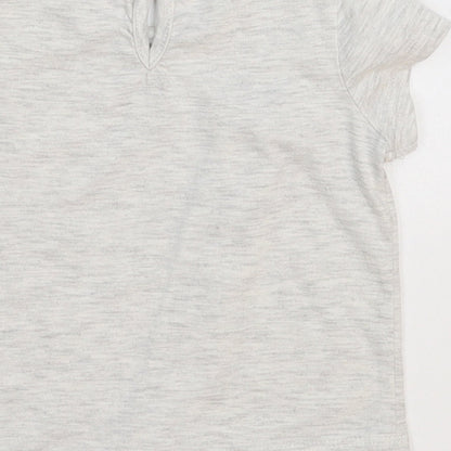 7 For All Mankind Girls Grey   Basic T-Shirt Size 18-24 Months