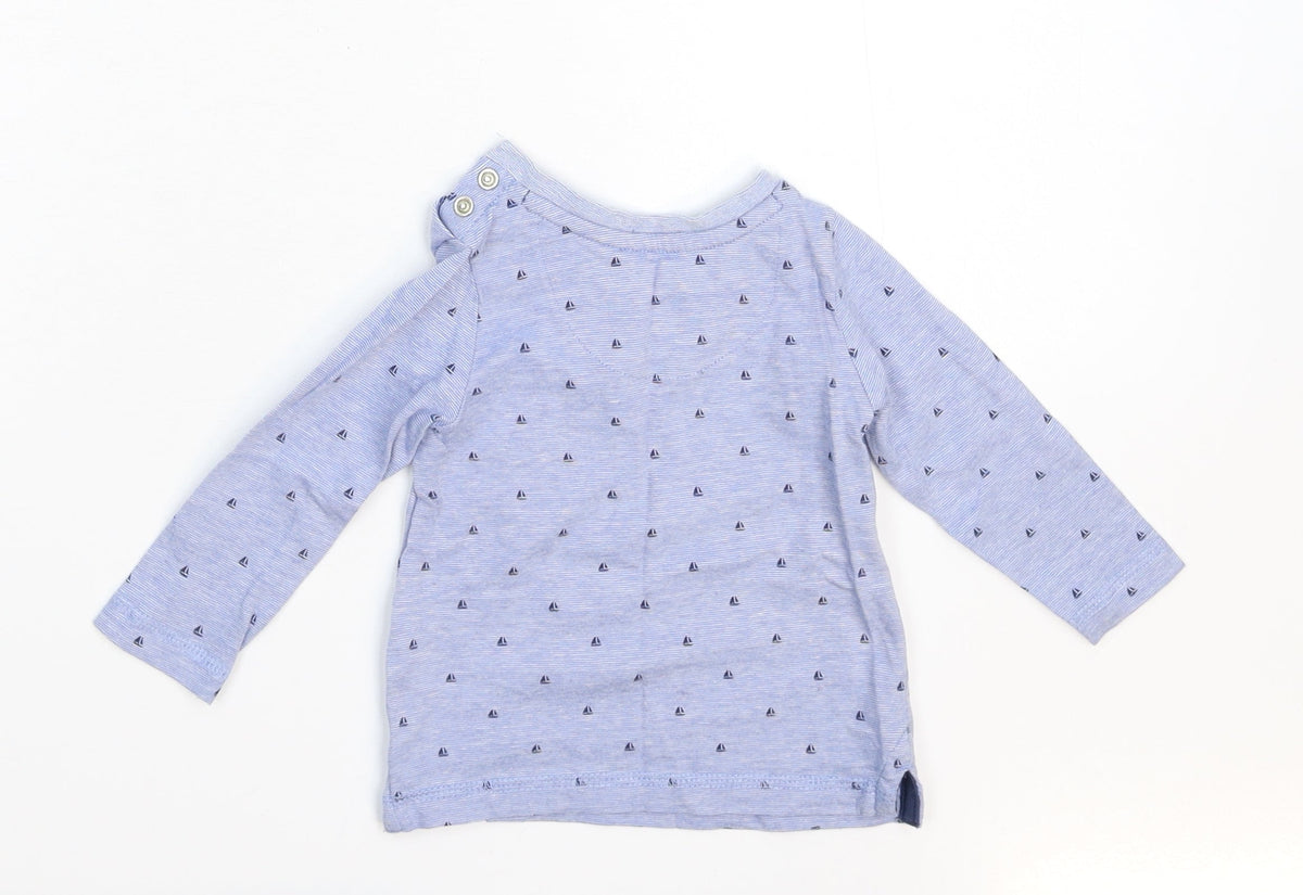 Merc Baby Blue Striped  Basic T-Shirt Size 3-6 Months