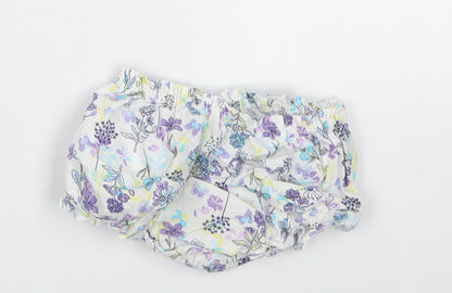 Pumpkin Patch Girls Purple Floral  Cropped Trousers Size 3-6 Months