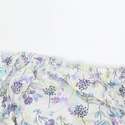 Pumpkin Patch Girls Purple Floral  Cropped Trousers Size 3-6 Months
