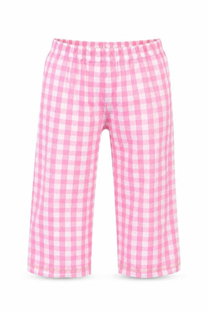 George Girls Pink Check  Capri Pyjama Pants Size 2-3 Years