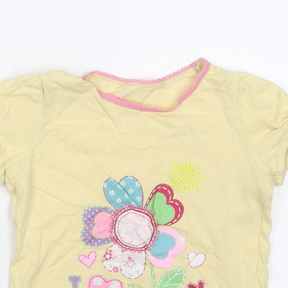 George Girls Yellow   Basic T-Shirt Size 2-3 Years