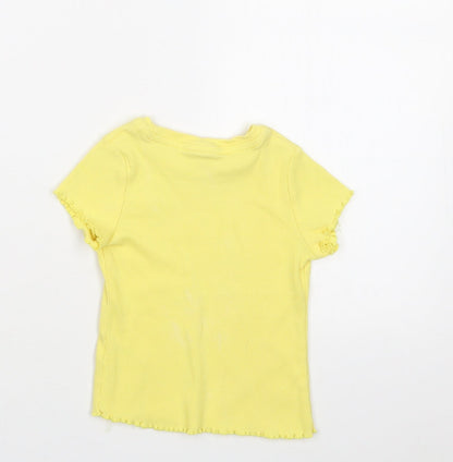 George Girls Yellow   Basic T-Shirt Size 18-24 Months