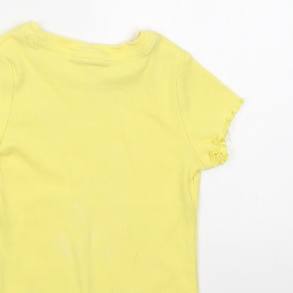 George Girls Yellow   Basic T-Shirt Size 18-24 Months