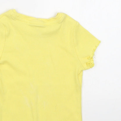 George Girls Yellow   Basic T-Shirt Size 18-24 Months