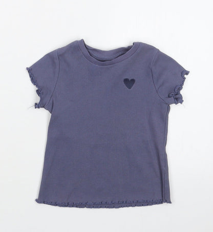 George Girls Purple   Basic T-Shirt Size 18-24 Months