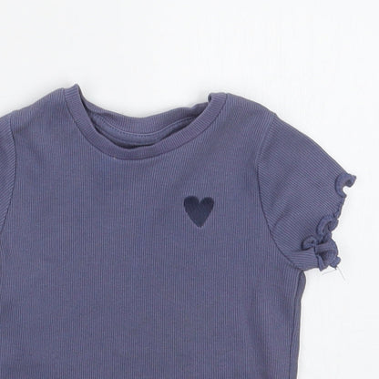 George Girls Purple   Basic T-Shirt Size 18-24 Months