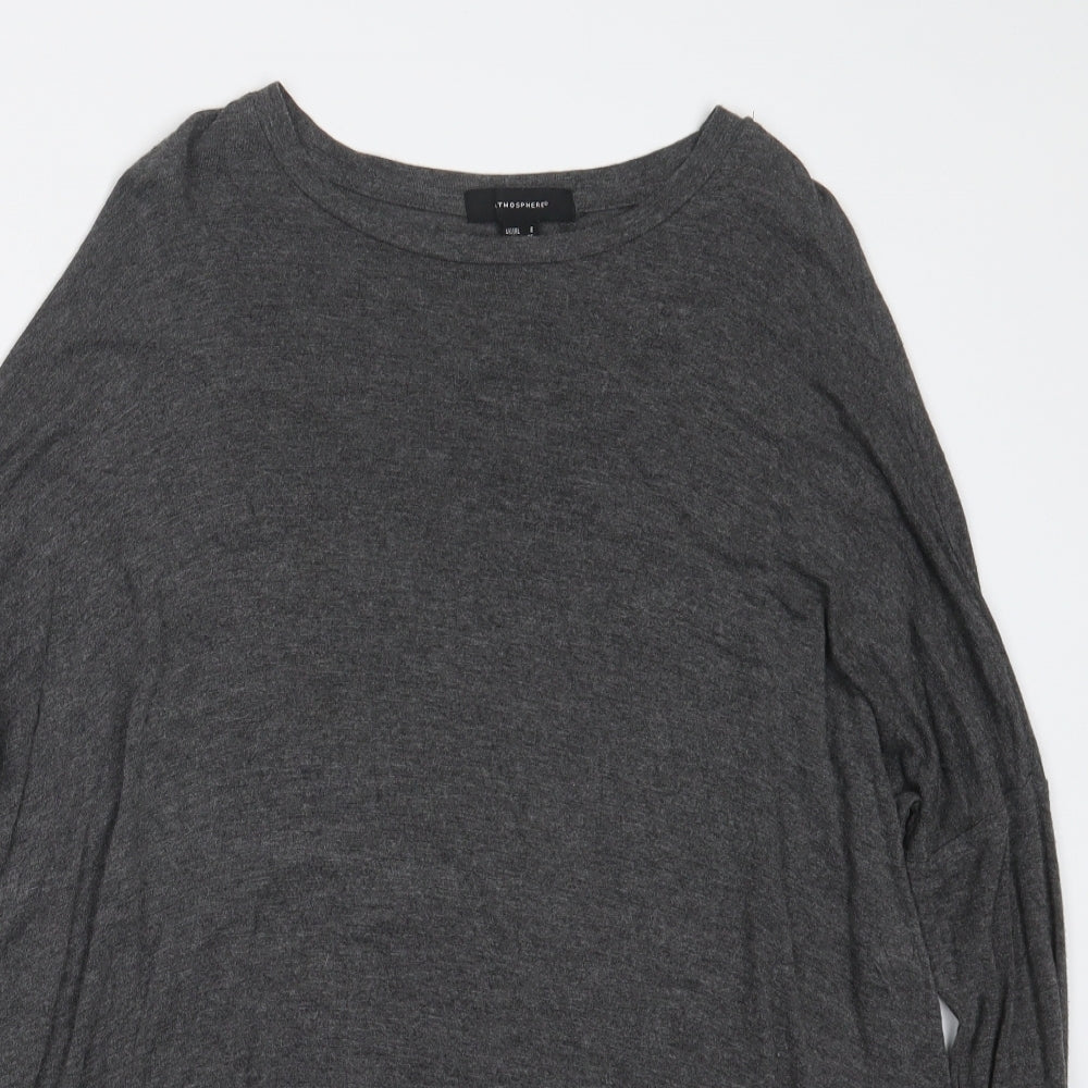 Womens UK Size 8 Atmosphere Grey Basic T-Shirt