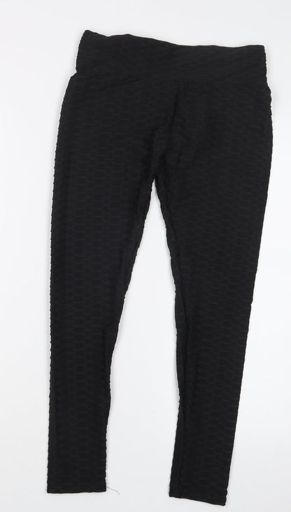 Womens UK Size M Preworn Regular Fit  Black Trousers