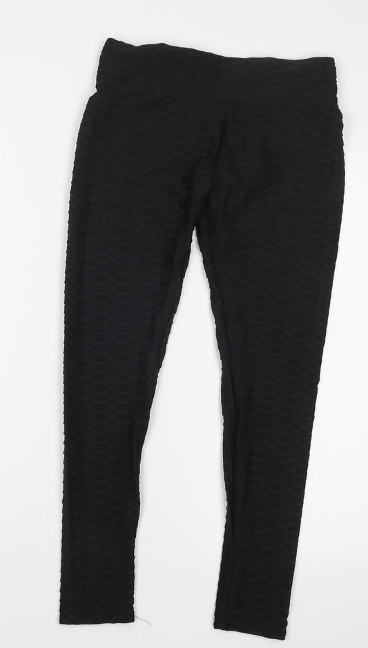 Womens UK Size M Preworn Regular Fit  Black Trousers