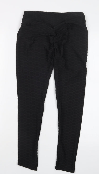 Womens UK Size M Preworn Regular Fit  Black Trousers