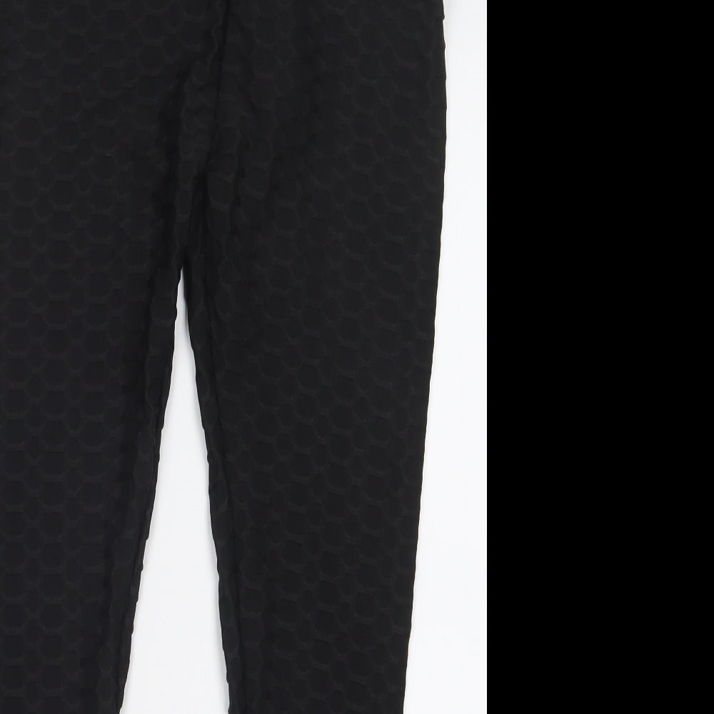 Womens UK Size M Preworn Regular Fit  Black Trousers
