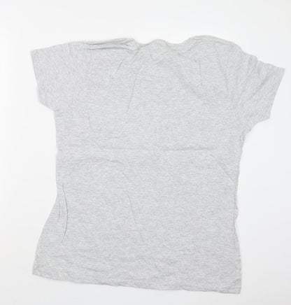 Womens UK Size 2XL Fruit of the Loom Grey Basic T-Shirt