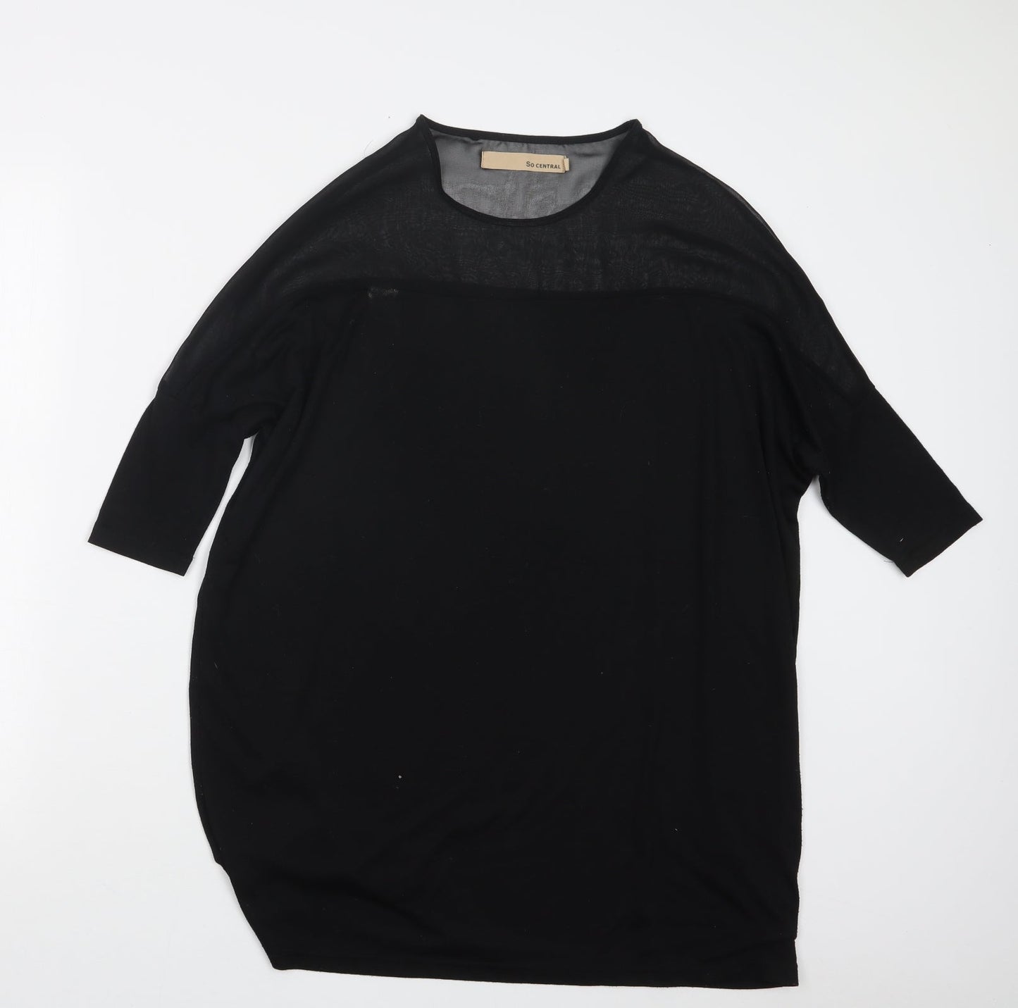 so central Womens Black   Basic T-Shirt Size XS