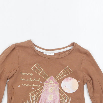 So Cute Girls Beige   Basic T-Shirt Size 12-18 Months
