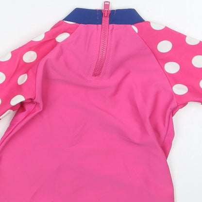 Marks and Spencer Girls Pink Geometric  Basic T-Shirt Size 6-9 Months  - Swimming